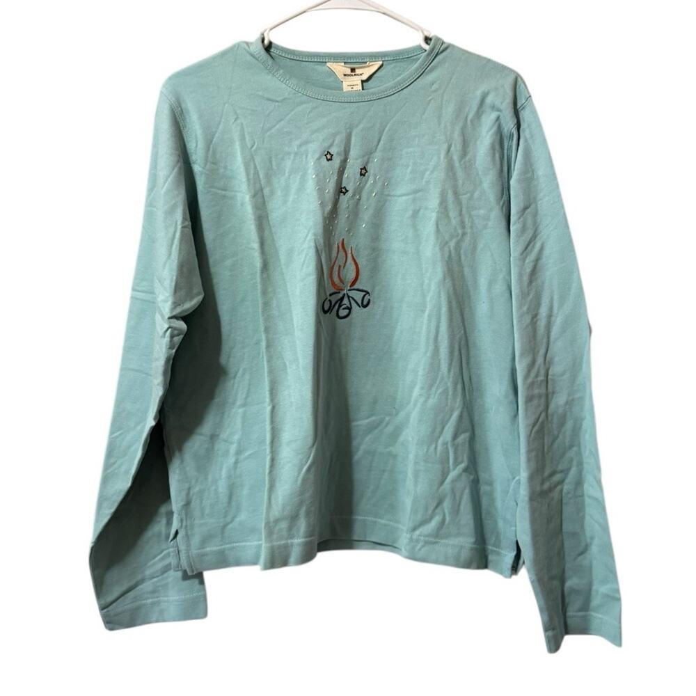 Woolrich Women's Embroidered Campfire Long Sleeve T-Shirt Size Medium NWT